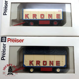 ♻️ 2da mano -  15x Preiser coches y remolques circo Krone H0 escala 1:87 E15