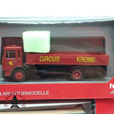♻️ 2da mano -  8x Herpa camiones scania man y remolques circo Krone H0 escala 1:87 E15