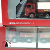 ♻️ 2da mano -  8x Herpa camiones scania man y remolques circo Krone H0 escala 1:87 E15