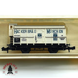 ♻️ 2da mano -  Minitrix 51 3218 00 vagón mercancias Hacker bräu München N escala 1:160 E16