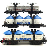 ♻️ 2da mano - 3x Minitrix vagones silo Südzucker Tonbänder Basf DB N escala 1:160 E16