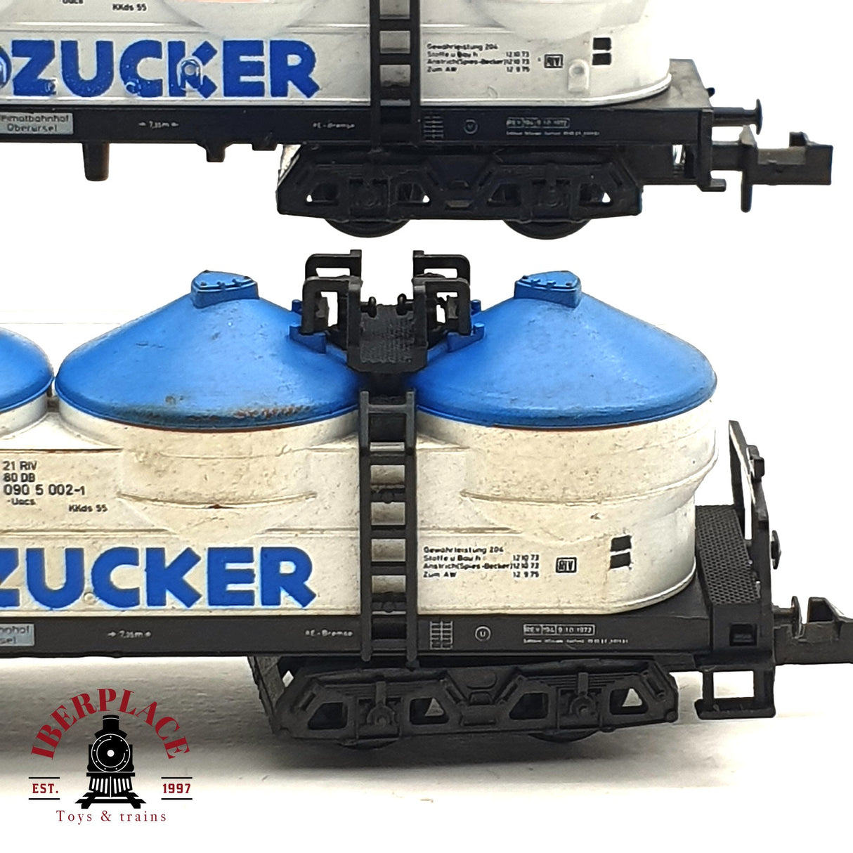 ♻️ 2da mano - 3x Minitrix vagones silo Südzucker Tonbänder Basf DB N escala 1:160 E16