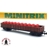 ♻️ 2da mano -  Minitrix 51 3505 00 vagón mercancias con barriles DB N escala 1:160 E16