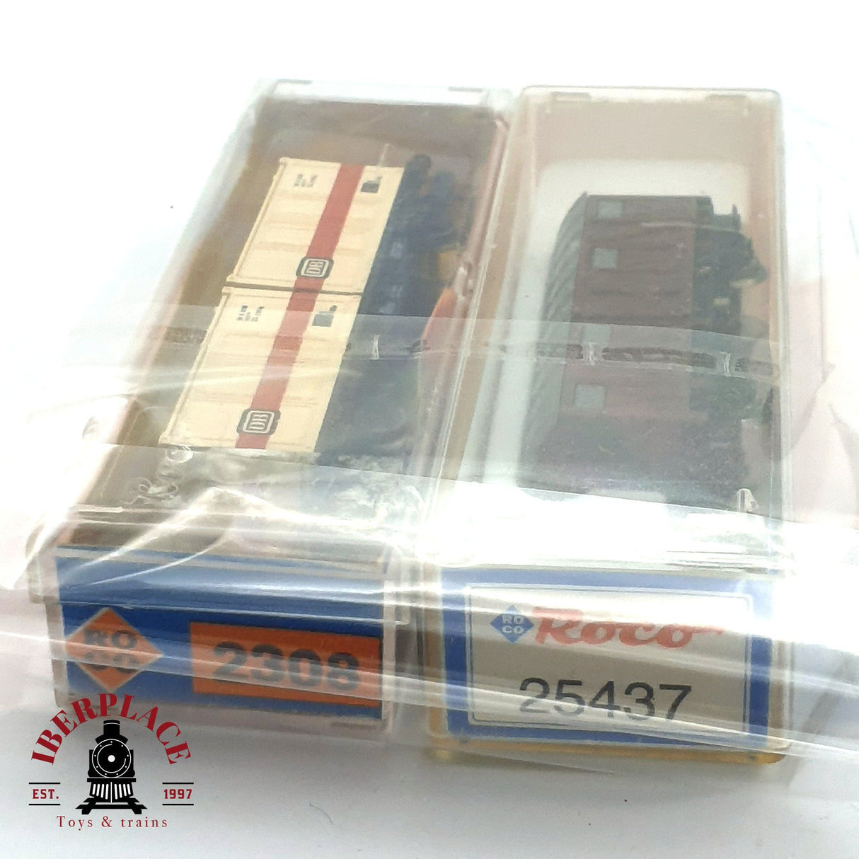 ♻️ 2da mano -  2x Roco vagon contenedor vagon cerrado DB N escala 1:160 E16