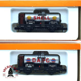 ♻️ 2da mano - 2x Arnold 4527 4528 vagones cisterna Shell DAPG DR  N escala 1:160 E16