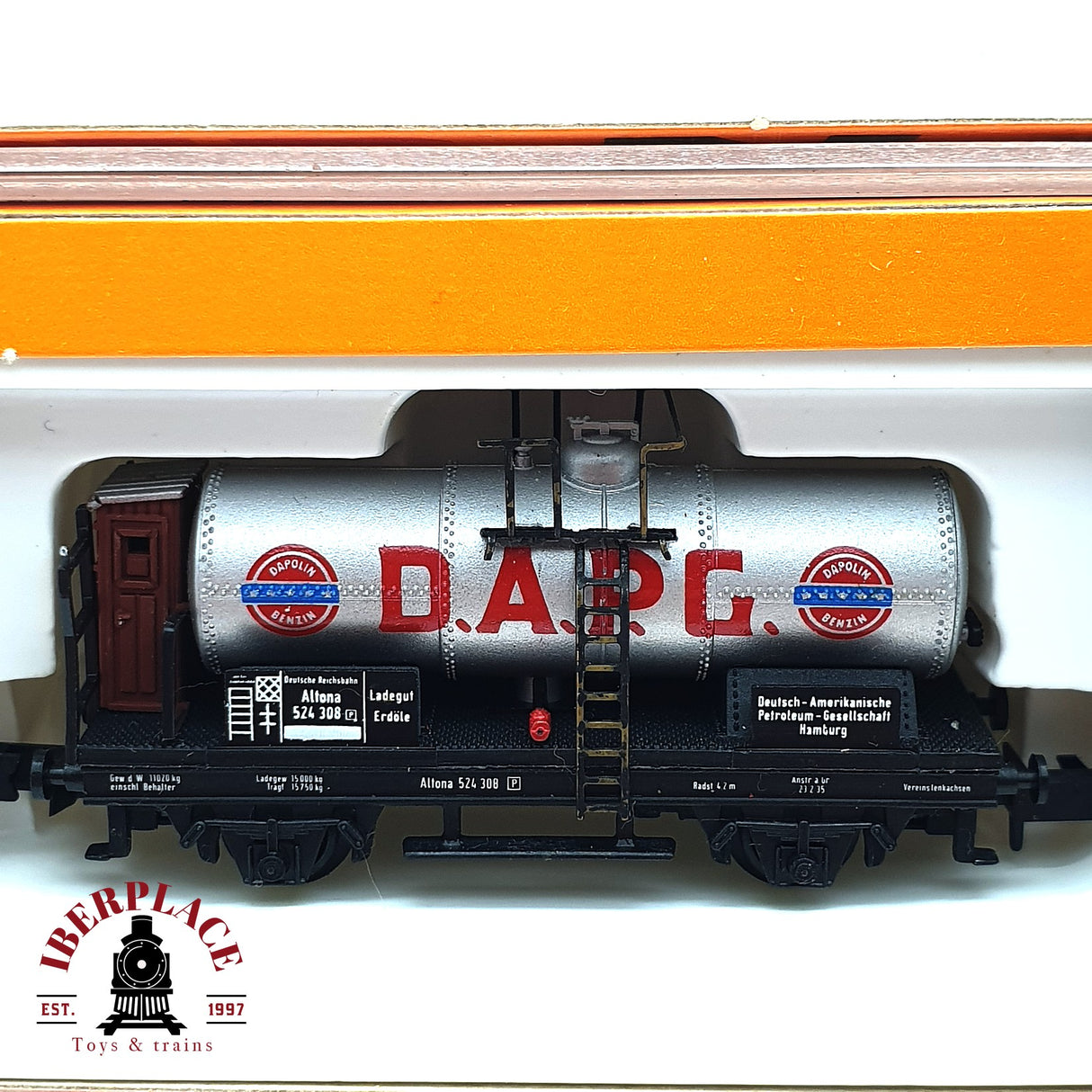 ♻️ 2da mano - 2x Arnold 4527 4528 vagones cisterna Shell DAPG DR  N escala 1:160 E16