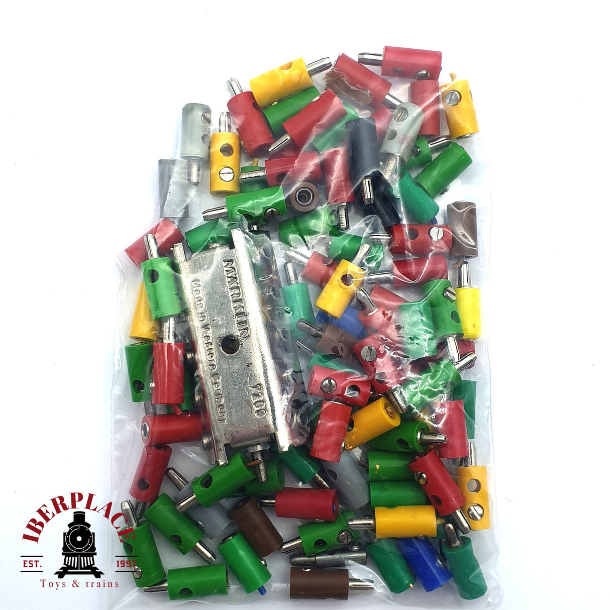♻️ 2da mano - Märklin 7209 panel de distribución + clavijas macho hembra H0 escala 1:87 E15 3/3
