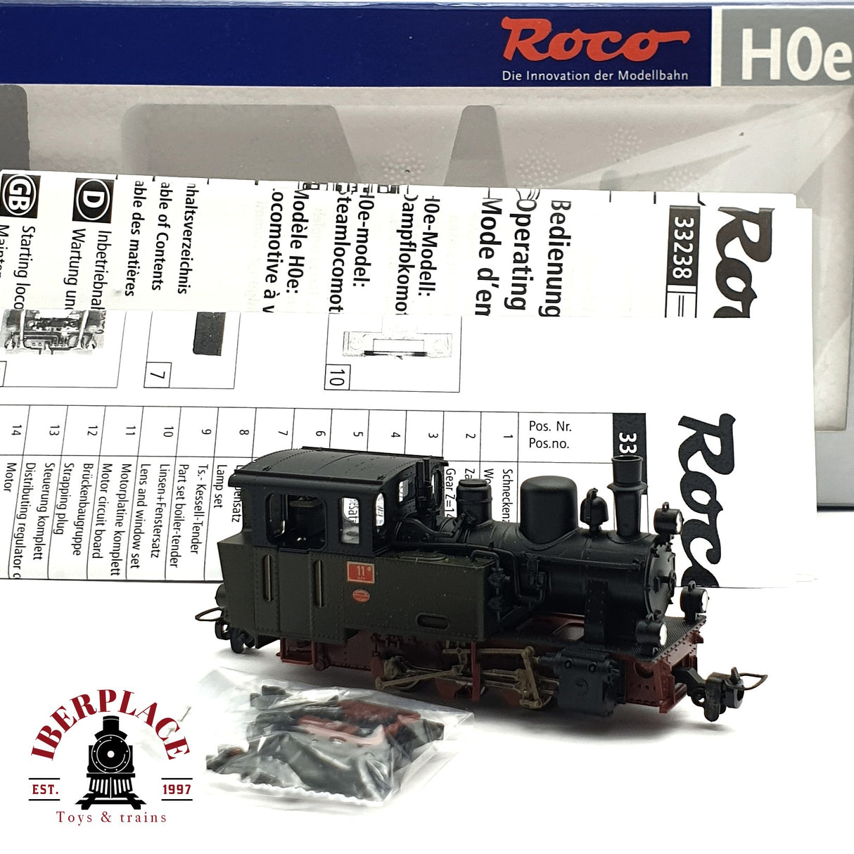 ♻️ 2da mano - DC Roco 33238 Locomotora RüKB 12º H0e escala 1:87 E15