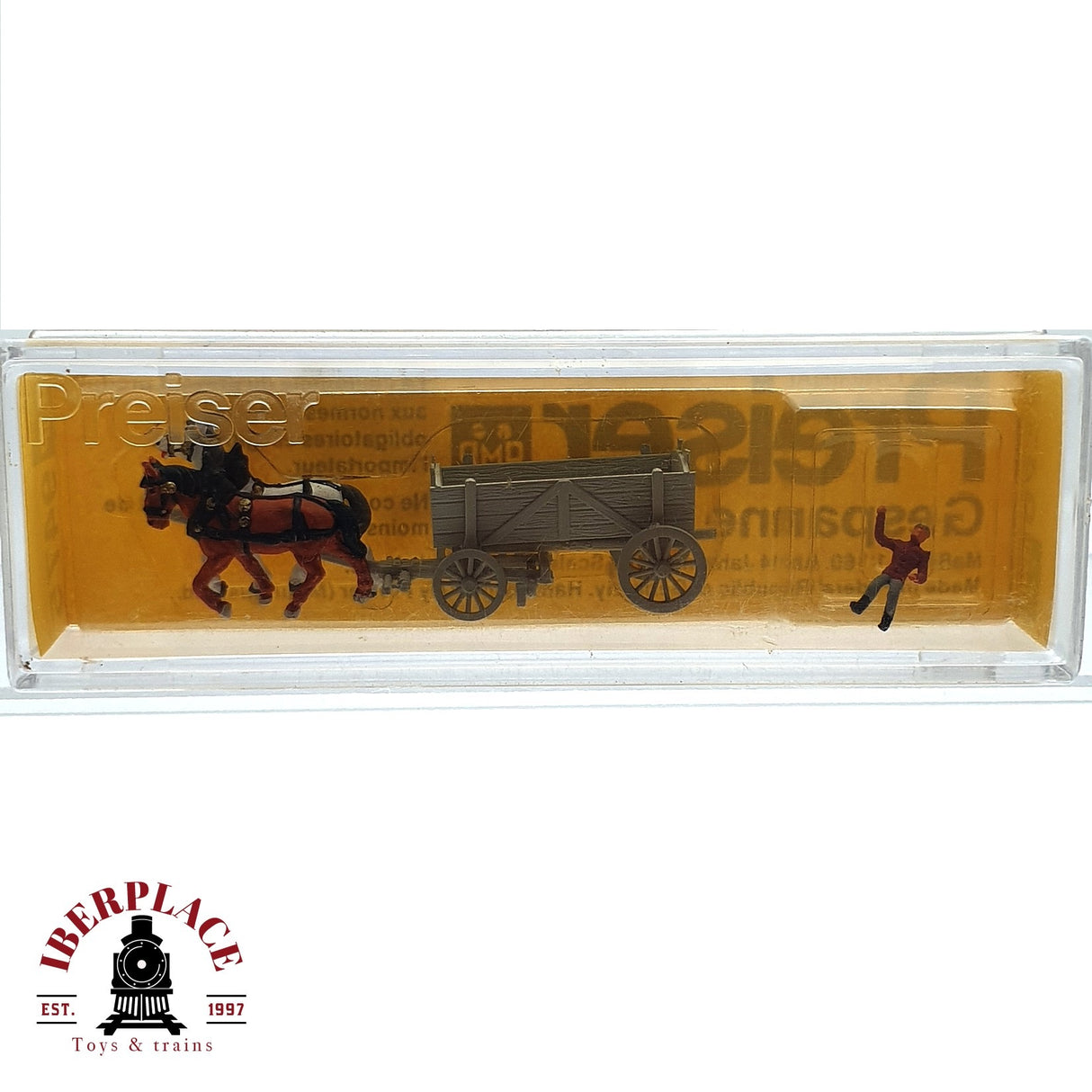 ♻️ 2da mano -  Preiser 9475 carruaje de mercancía con caballo N escala 1:160 E15 3/3