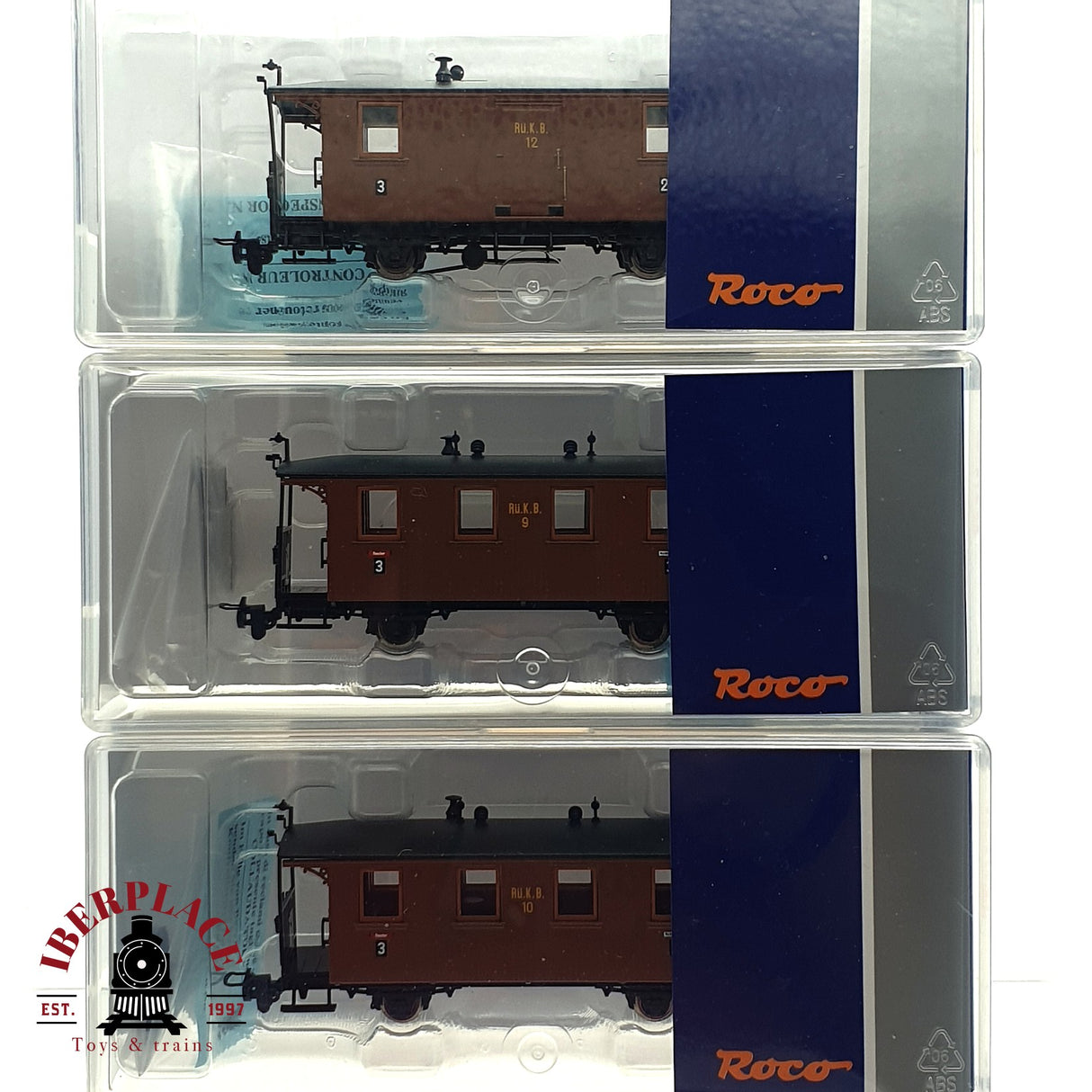 ♻️ 2da mano - DC Roco 34043 vagones pasajeros Rü.K.B H0e escala 1:87 E15