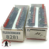 ♻️ 2da mano - 2x Fleischmann 8281 vagones plataforma DB N escala 1:160 E16