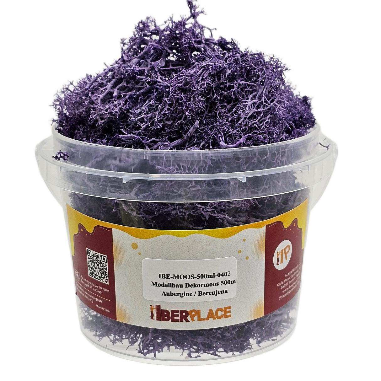 Iberplace Elements – Musgo decorativo natural preservado 500 ml (elige color) – sin tóxicos, flexible – para belenes, dioramas y maquetas