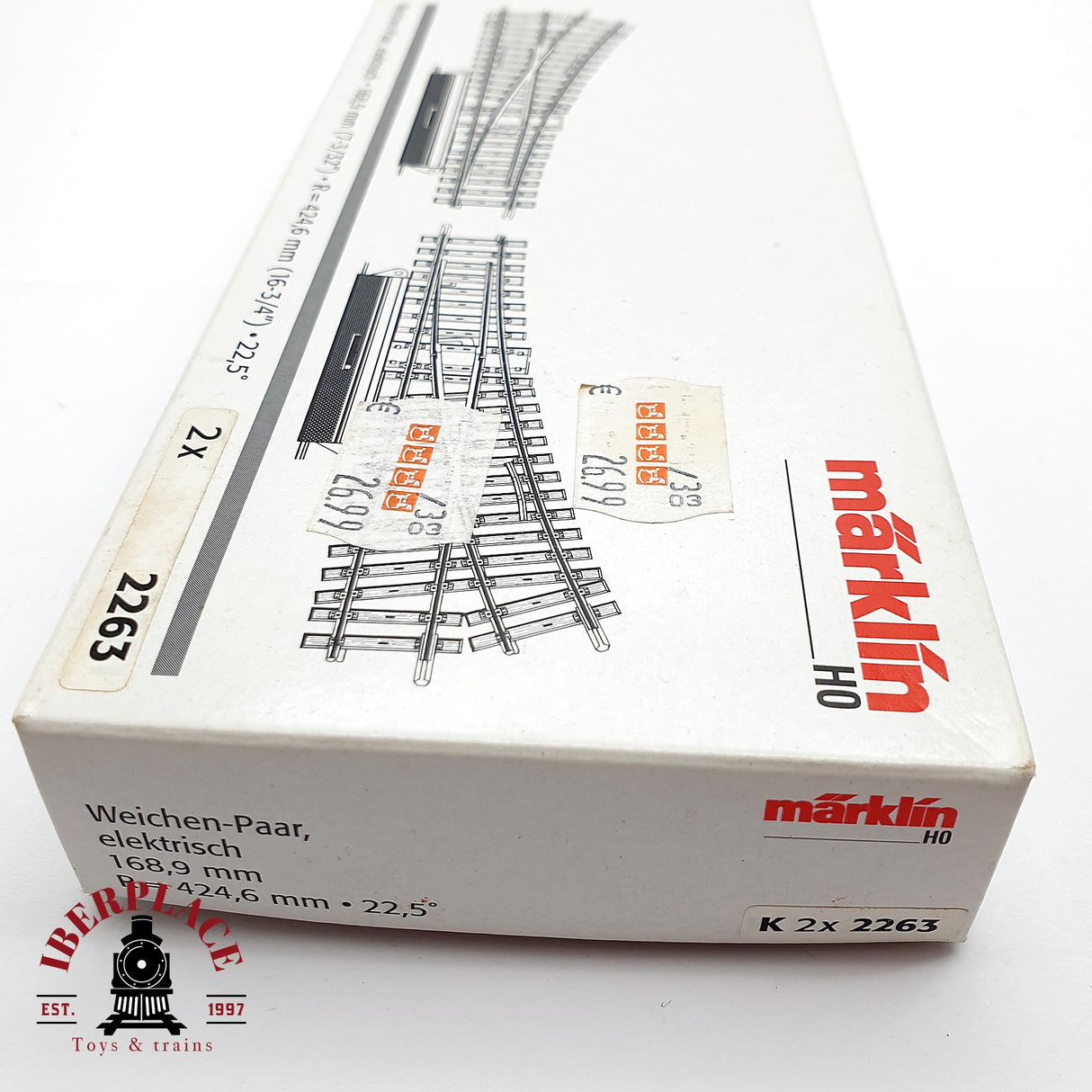 ♻️ Märklin 2263 2262 desvío eléctrico a la izquierda y derecha K H0 escala 1:87