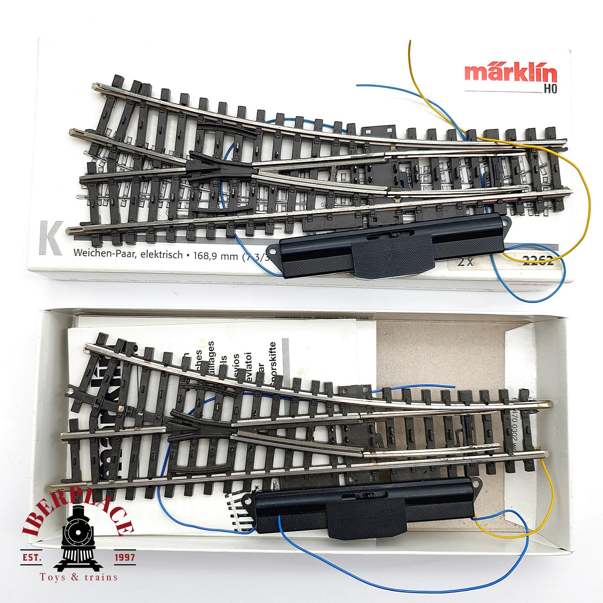 💡♻️ Märklin 2263 dos desvíos eléctricos a la derecha K H0 escala 1:87