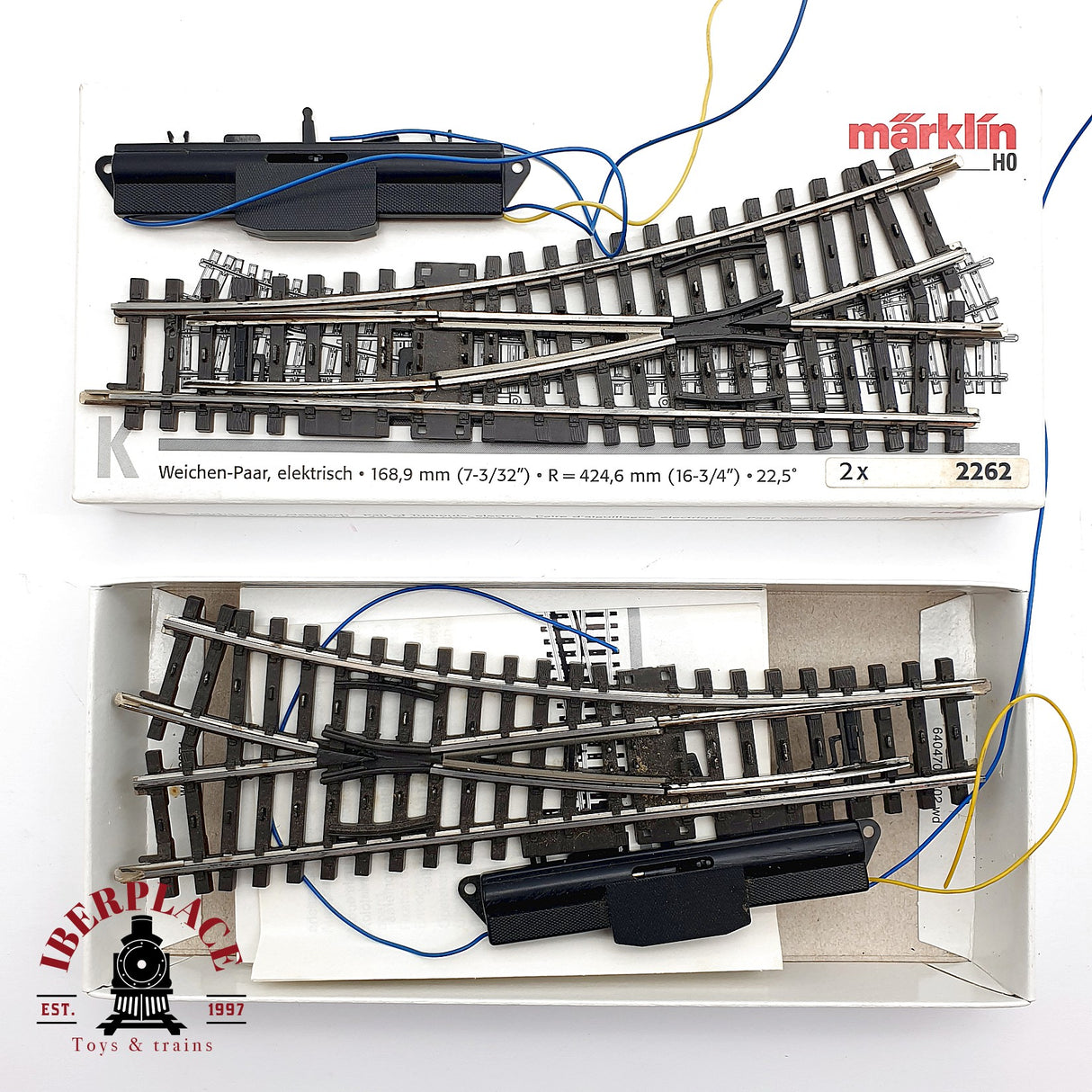 ♻️ Märklin 2263 2262 desvío eléctrico a la izquierda y derecha K H0 escala 1:87 2/3