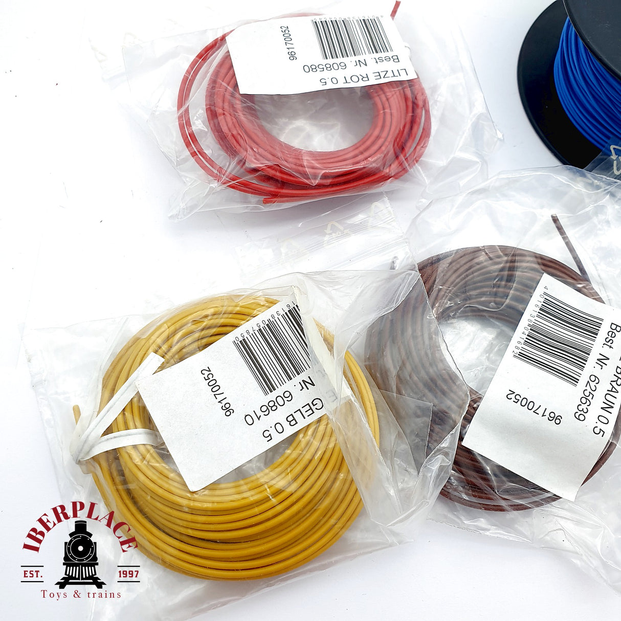 ♻️ Lote de cable azul negro rojo amarillo y placas de distribución H0 escala 1:87