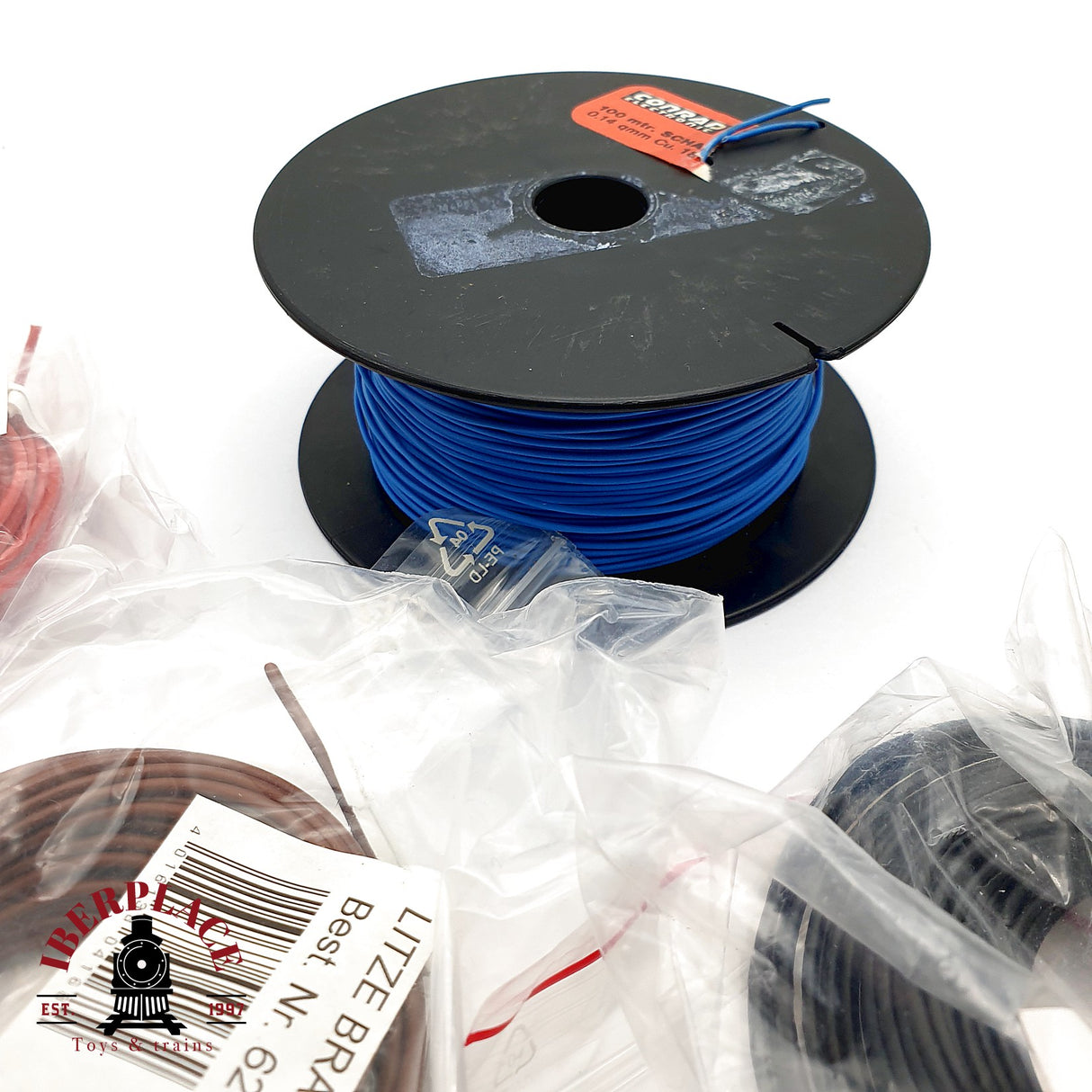 ♻️ Lote de cable azul negro rojo amarillo y placas de distribución H0 escala 1:87