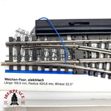 ♻️ Märklin 2263 2x desvío electrico a la derecha K H0 escala 1:87