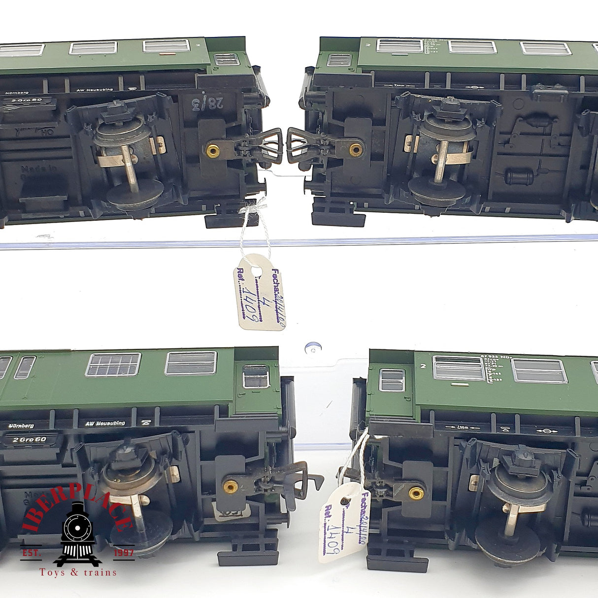 ♻️ DC 5x Fleischmann vagones pasajeros DB clase 2 con luz H0 escala 1:87