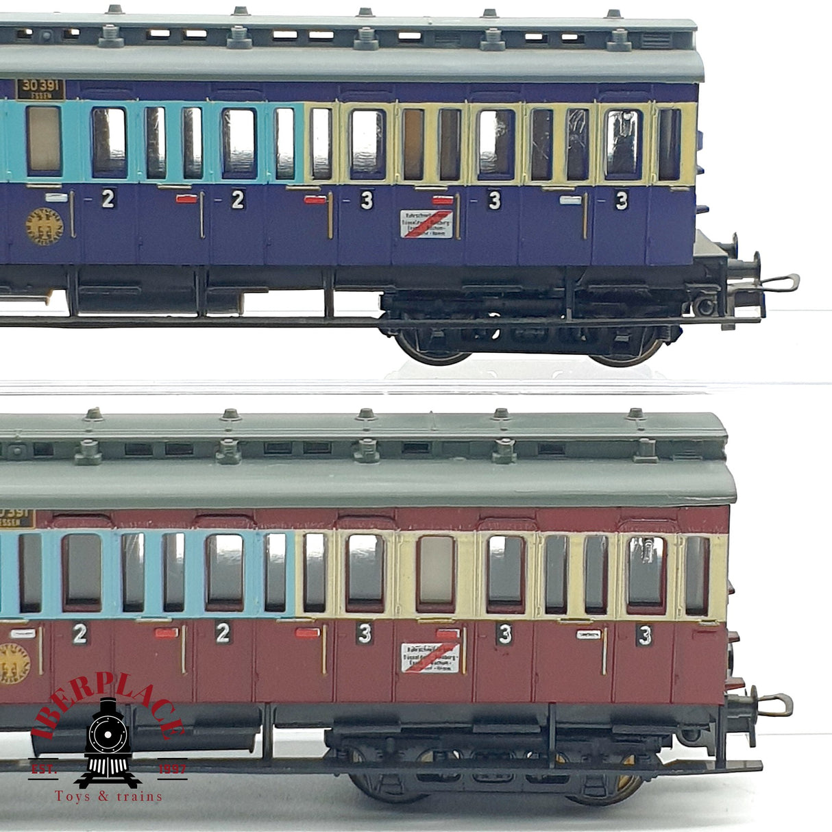 ♻️ DC 2x Liliput vagones pasajeros DRG 30391  H0 escala 1:87