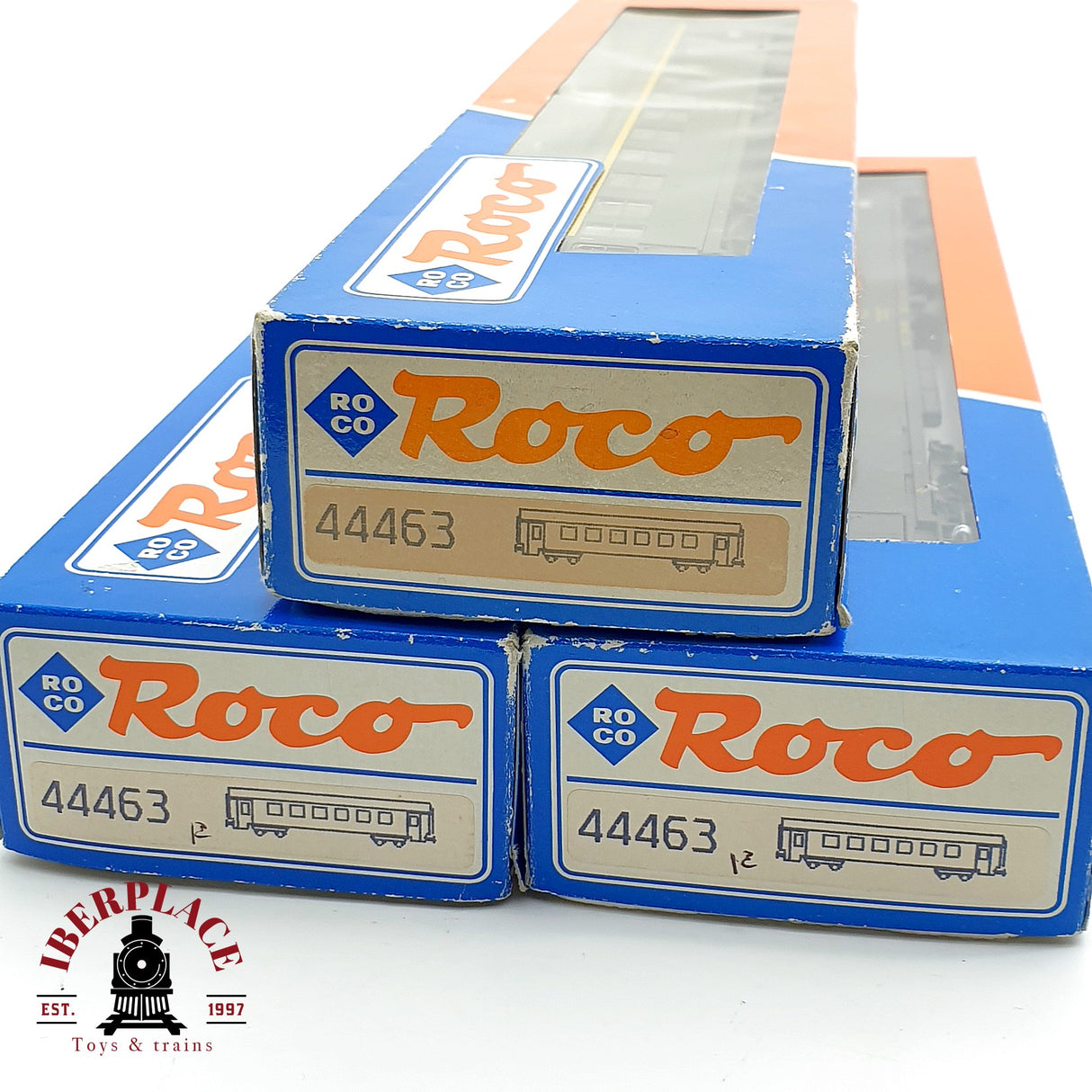 ♻️ DC 3x Roco 44463 vagones pasajeros RENFE Madrid Barcelona clase 2 H0 escala 1:87