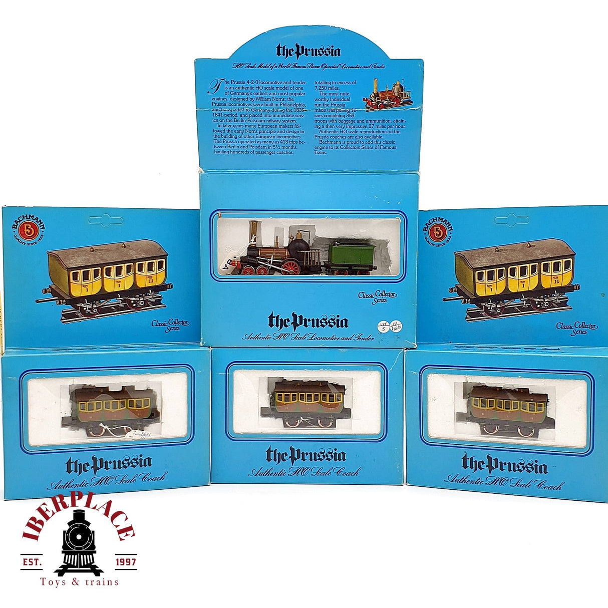 ♻️  Bachmann 4x Tren histórico Prusiano 1839 Berlin Postdam H0 escala 1:87