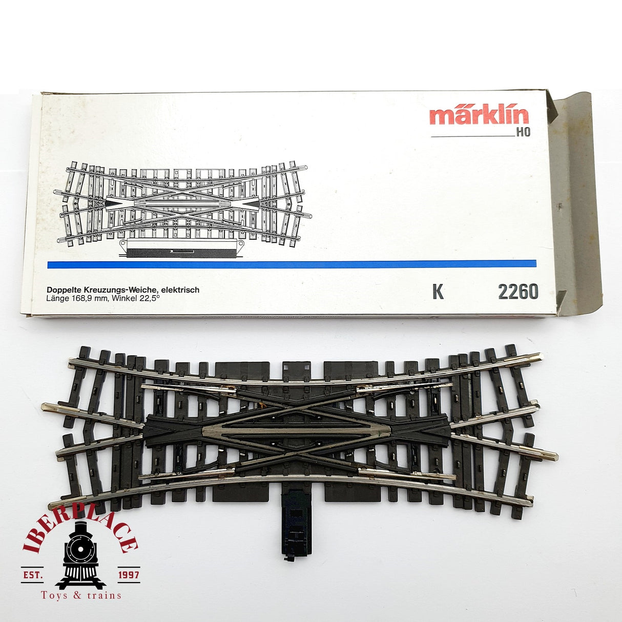 ♻️ Märklin 2260 Travesía de unión doble 168,9 mm sistema K H0 escala 1:87 1/2