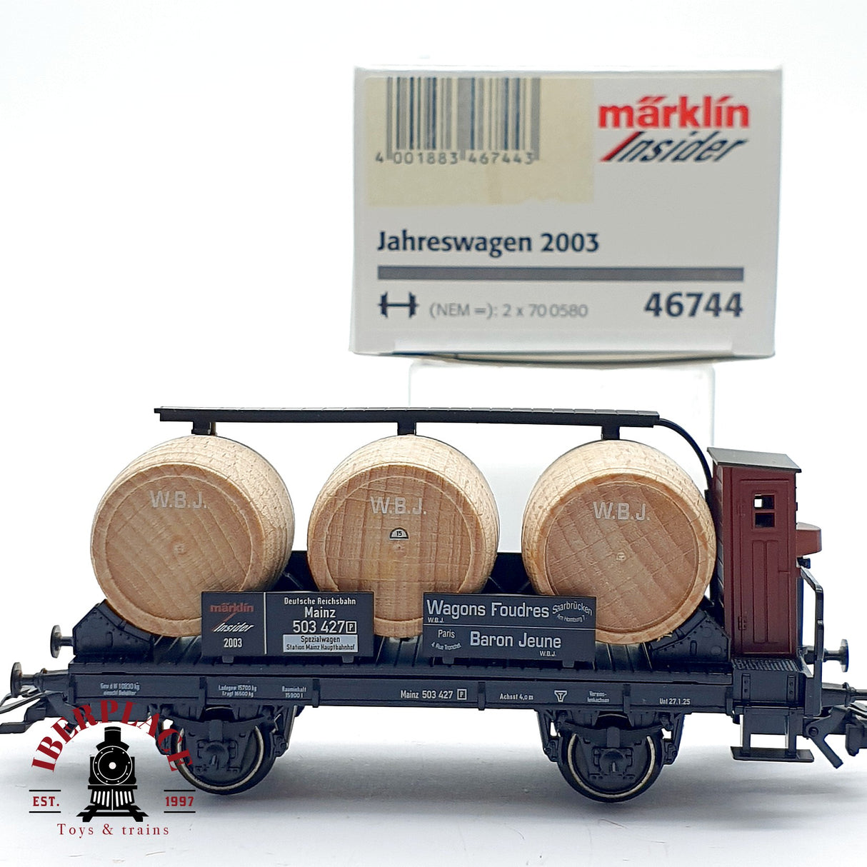 ♻️ AC Märklin insider 46744 vagón anual 2003 W.B.J DR Mainz H0 escala 1:87