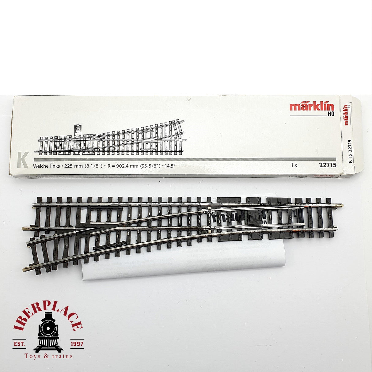 ♻️ Märklin 22715 desvío a la izquierda longitud 225 mm H0 escala 1:87