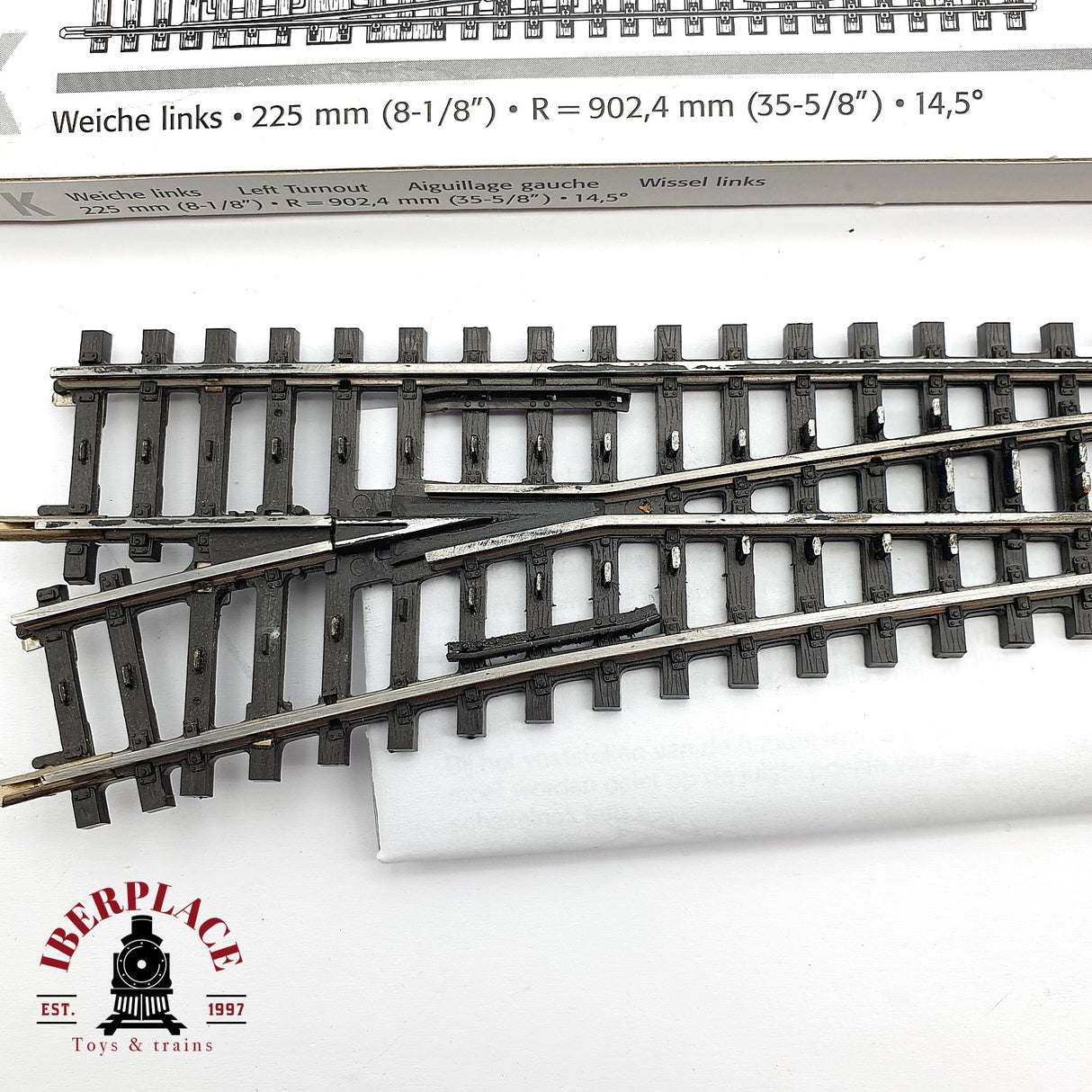 ♻️ Märklin 22715 desvío a la izquierda longitud 225 mm H0 escala 1:87
