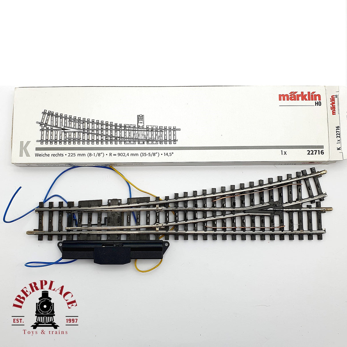 ♻️ Märklin 22716 desvío a la derecha 225 mm H0 escala 1:87