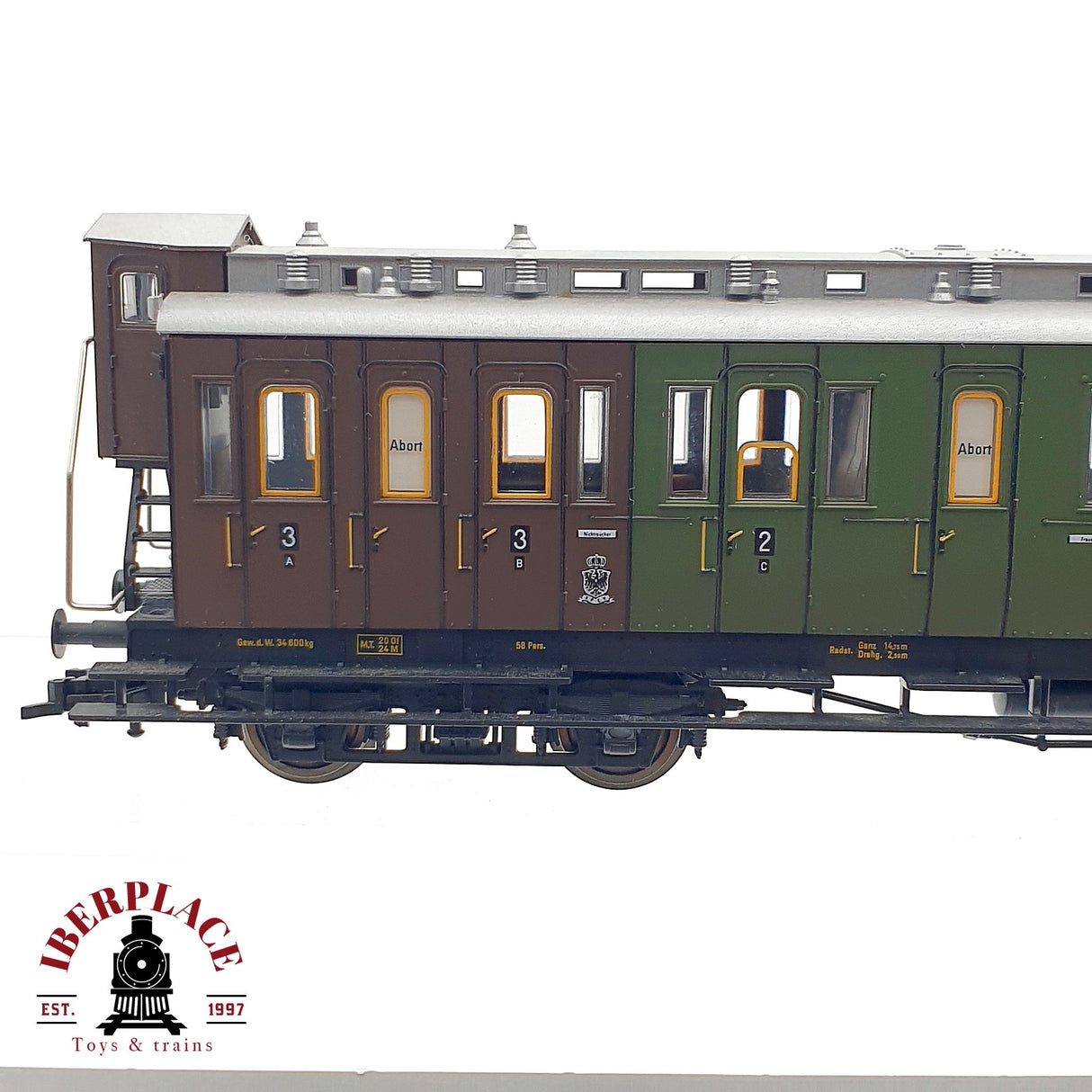 ♻️ DC 3x Fleischmann Locomotora K.P.E.V 5307 + vagones pasajeros H0 escala 1:87