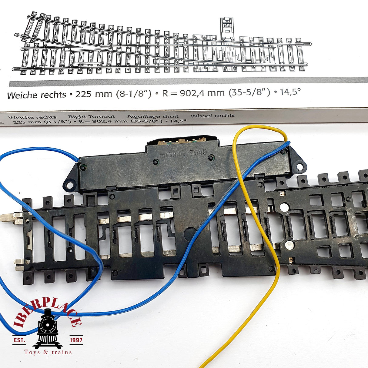 ♻️ Märklin 22716 desvío a la derecha 225 mm H0 escala 1:87