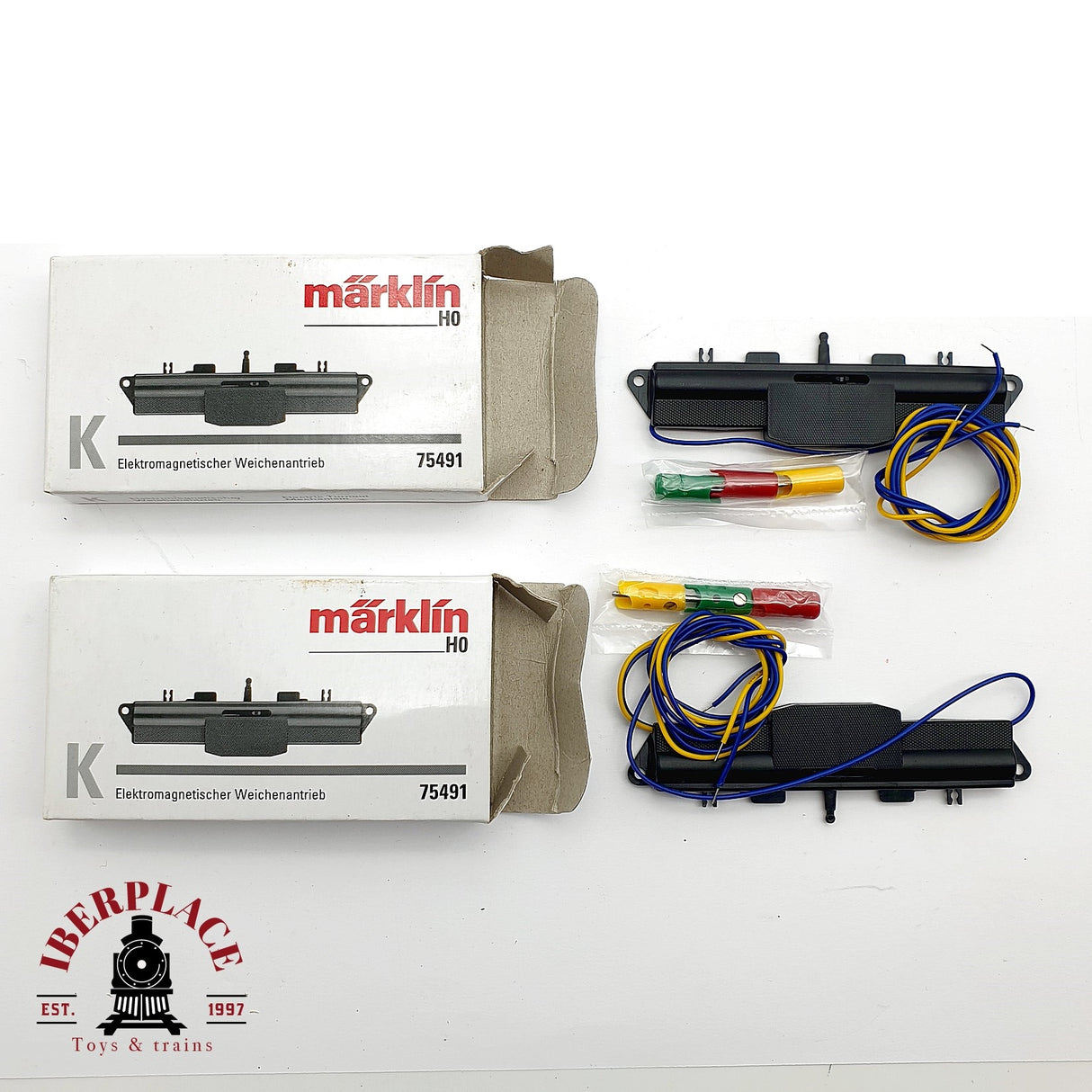 ♻️ Märklin 2x 75491 Motores para desvío Accionamiento eléctrico de aguja Sistema K H0 escala 1:87