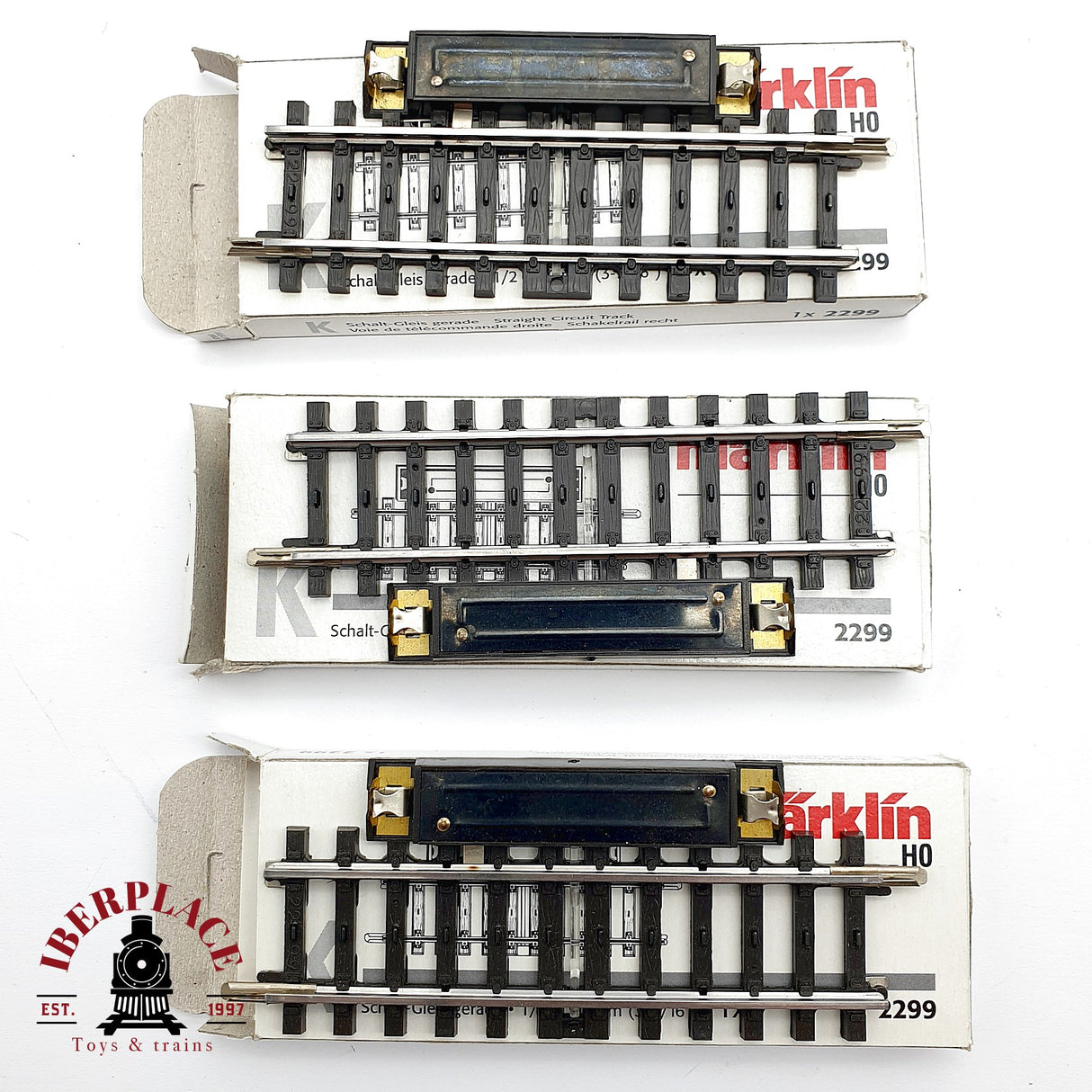 ♻️ Märklin 3x 2299 vía de conmutación recta longitud 90 mm Sistema K H0 escala 1:87