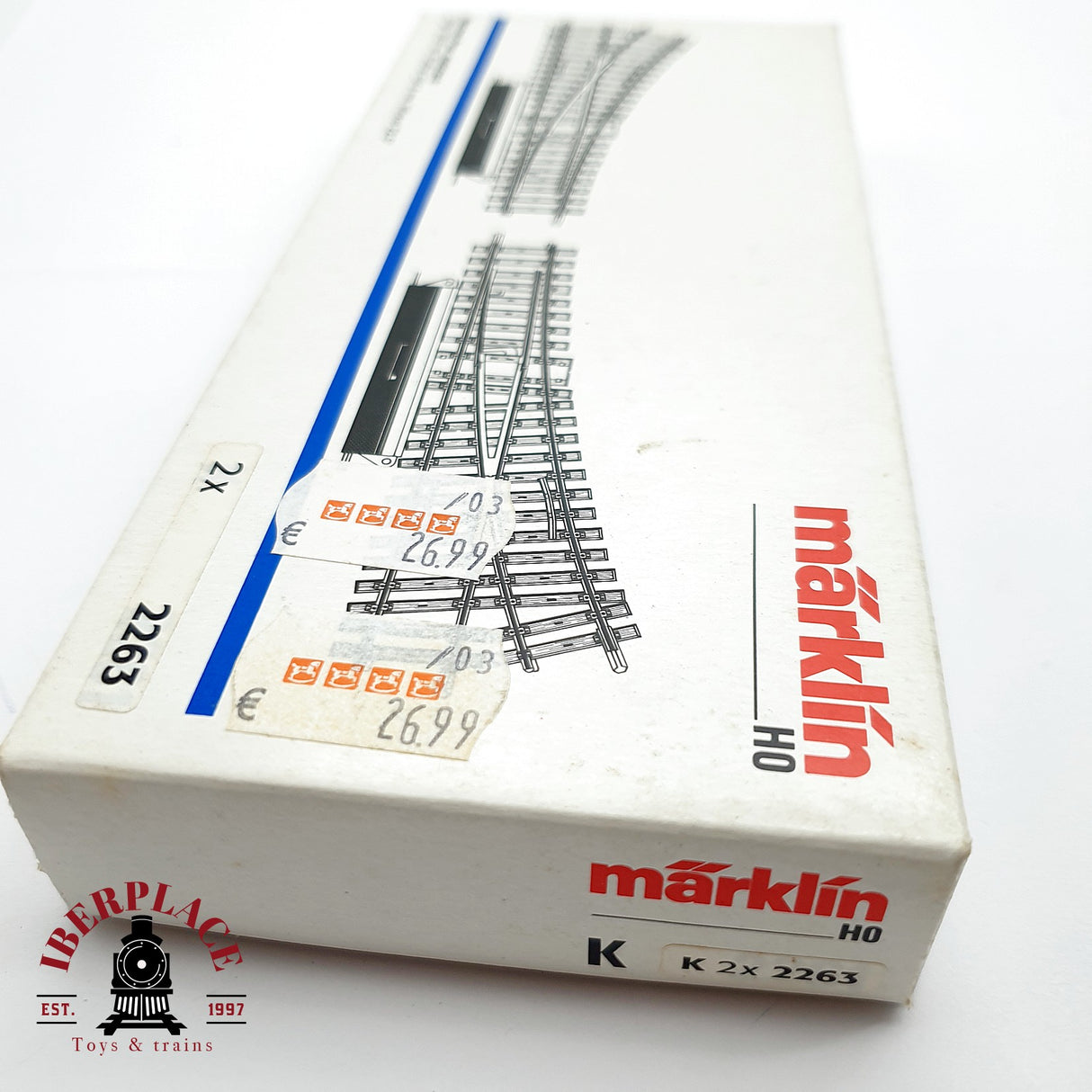 ♻️ Märklin 2263 2x desvío electrico a la derecha K H0 escala 1:87