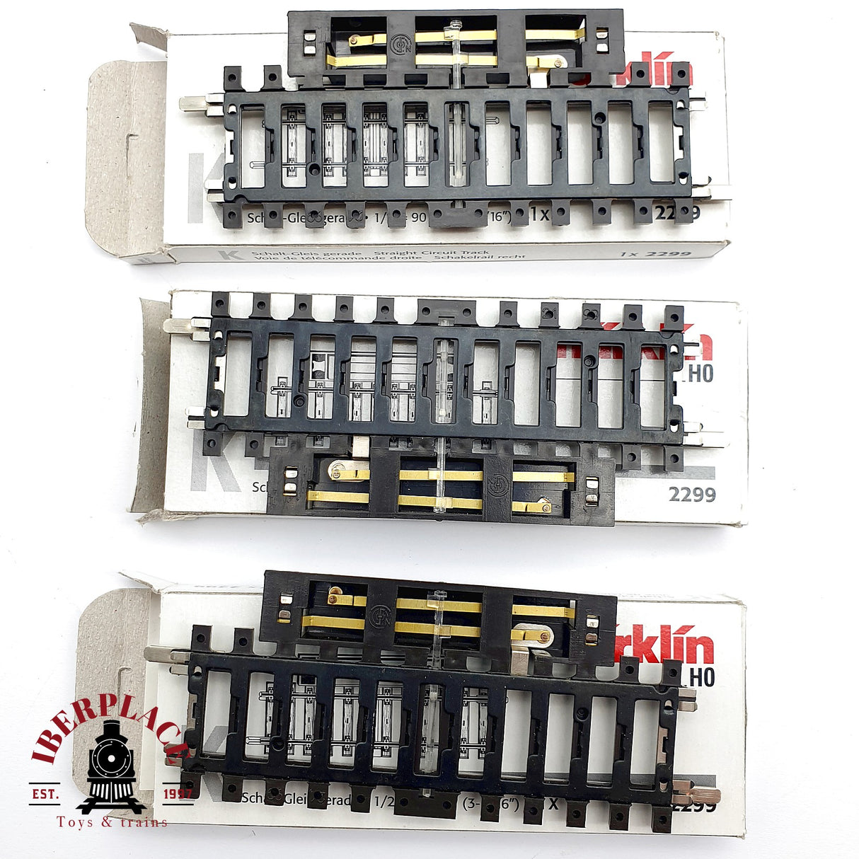 ♻️ Märklin 3x 2299 vía de conmutación recta longitud 90 mm Sistema K H0 escala 1:87