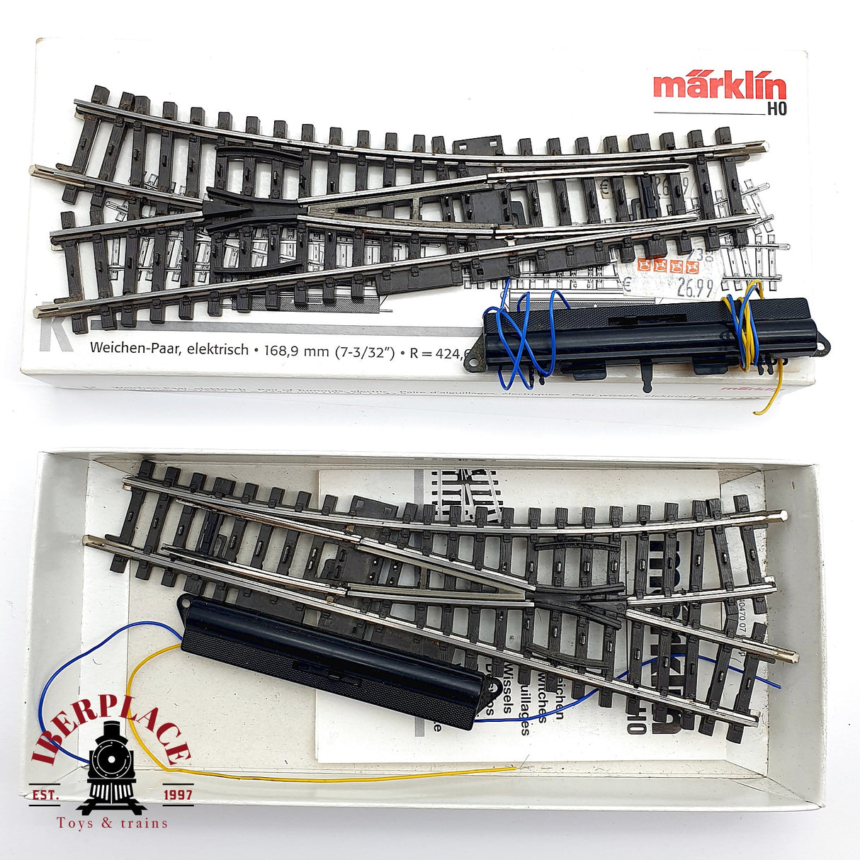 ♻️ Märklin 2263 2262 desvío eléctrico a la izquierda y derecha K H0 escala 1:87