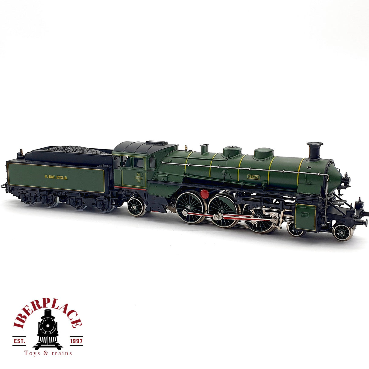 ♻️ AC Märklin Locomotora K.Bay.Sts.B 3673 verde H0 escala 1:87