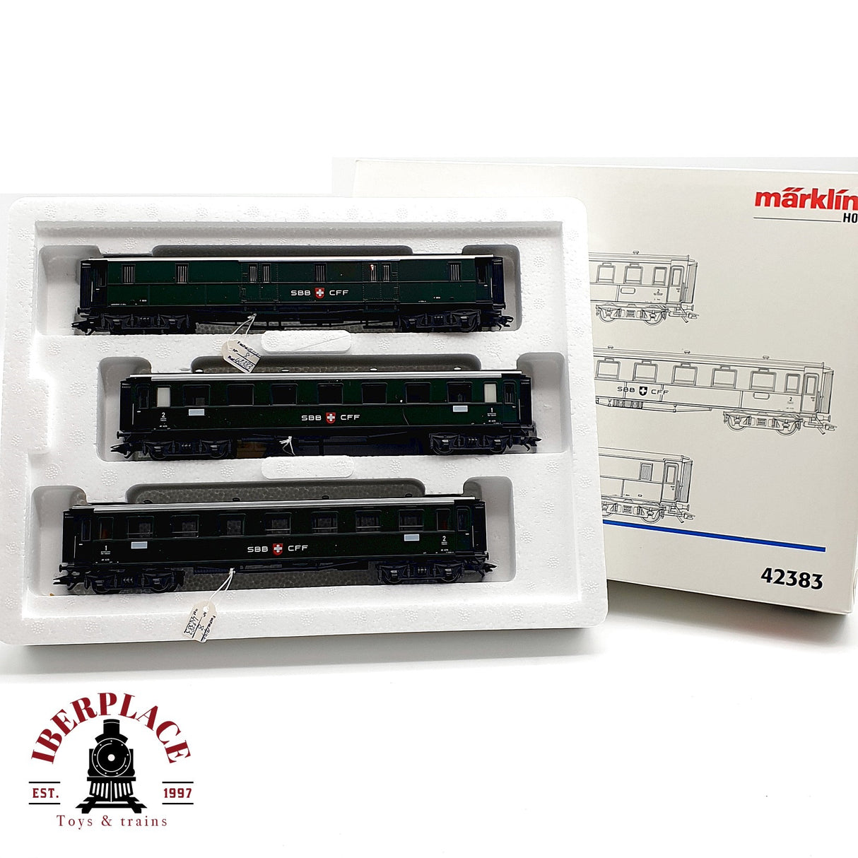 ♻️ Märklin 42383 Set de coches clásicos de la SBB clase 1-2 H0 escala 1:87 A28 2/2
