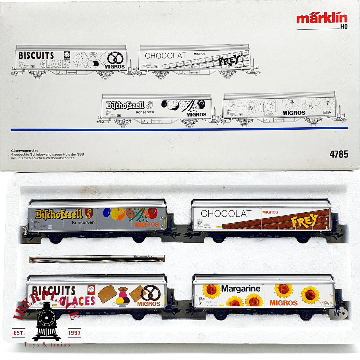 ♻️ Märklin 4785 set de vagones cerrados SBB Biscuits Glaces H0 escala 1:87 A28