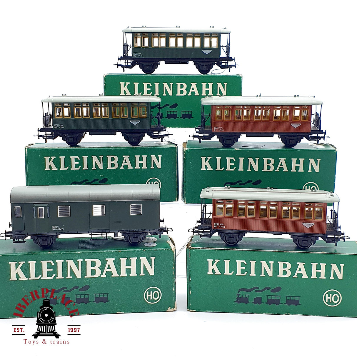 ♻️ DC 5x Kleinbahn vagones pasajero y equipaje 368 370  H0 escala 1:87 A28