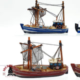 ♻️ 6x barcos de vela de madera y resina para decoración Ca1:100