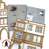 ♻️ KIBRI Kit de montaje edificio de la ciudad H0 escala 1:87
