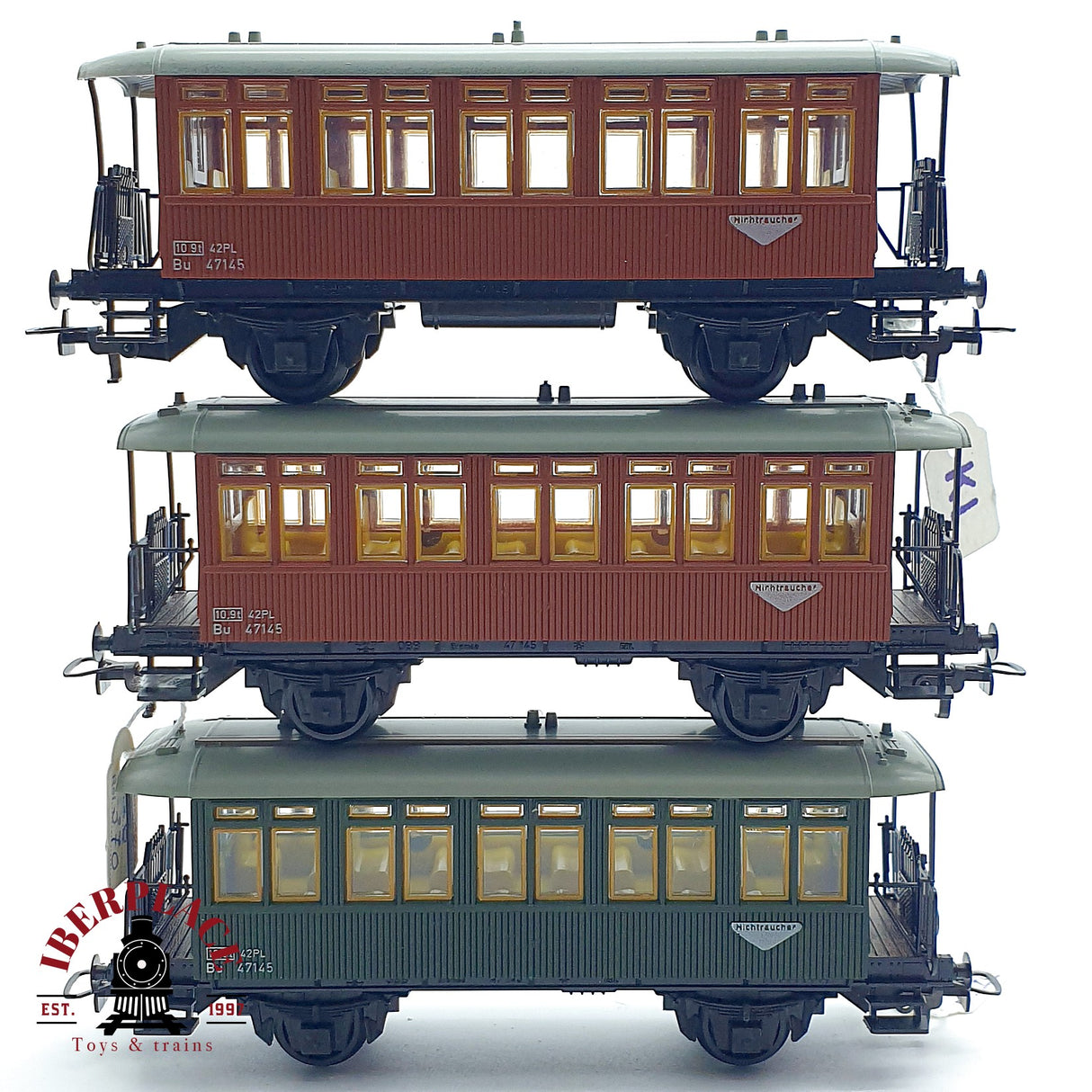 ♻️ DC 5x Kleinbahn vagones pasajero y equipaje 368 370  H0 escala 1:87 A28