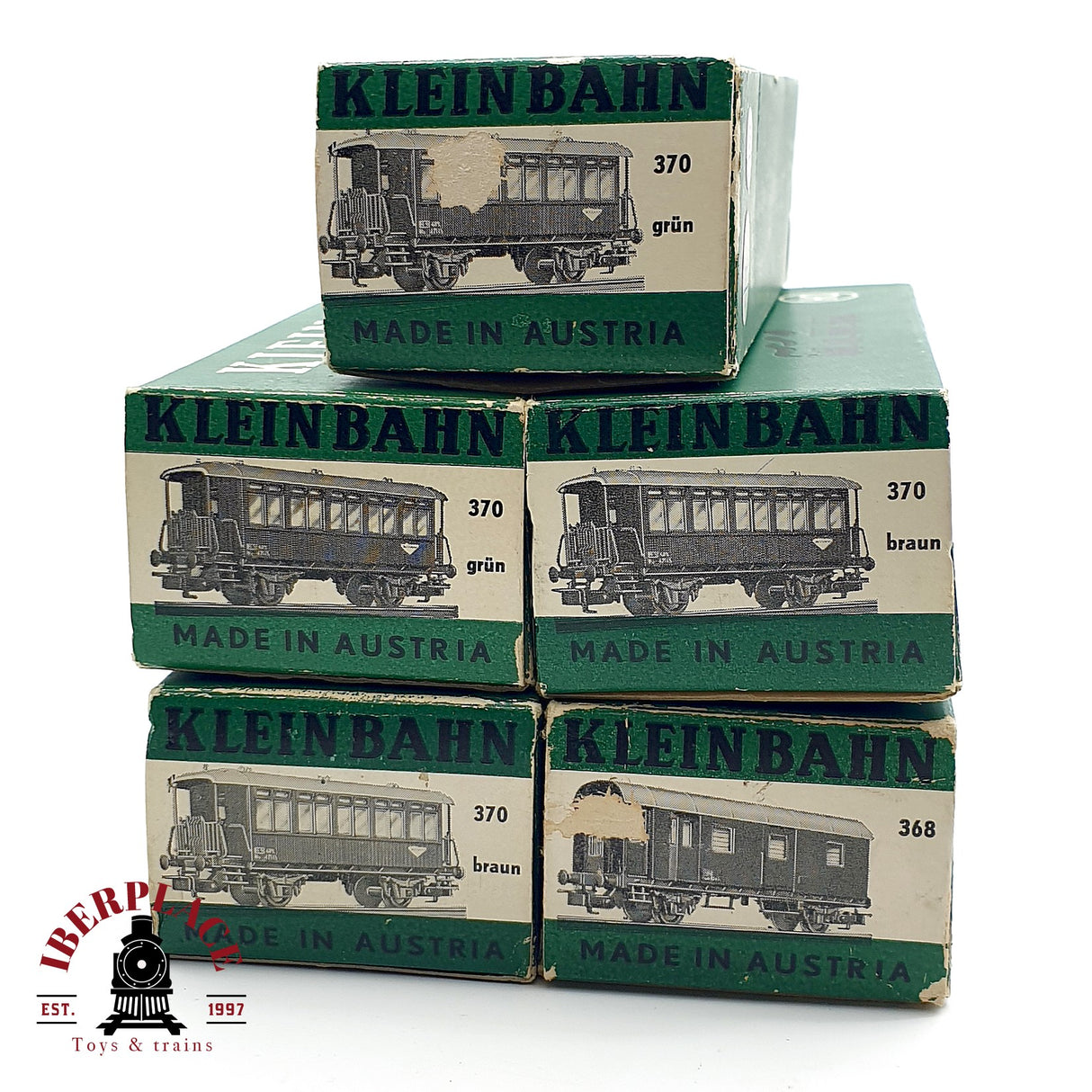 ♻️ DC 5x Kleinbahn vagones pasajero y equipaje 368 370  H0 escala 1:87 A28