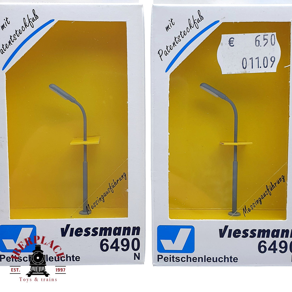 ♻️ 4x Viessmann 6490 6460 Lámparas de látigo y farola de madera N escala 1:160 A28