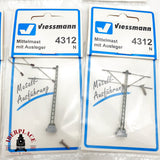 ♻️ 6x Viessmann 4312 Mástil central de catenaria N escala 1:160 A28