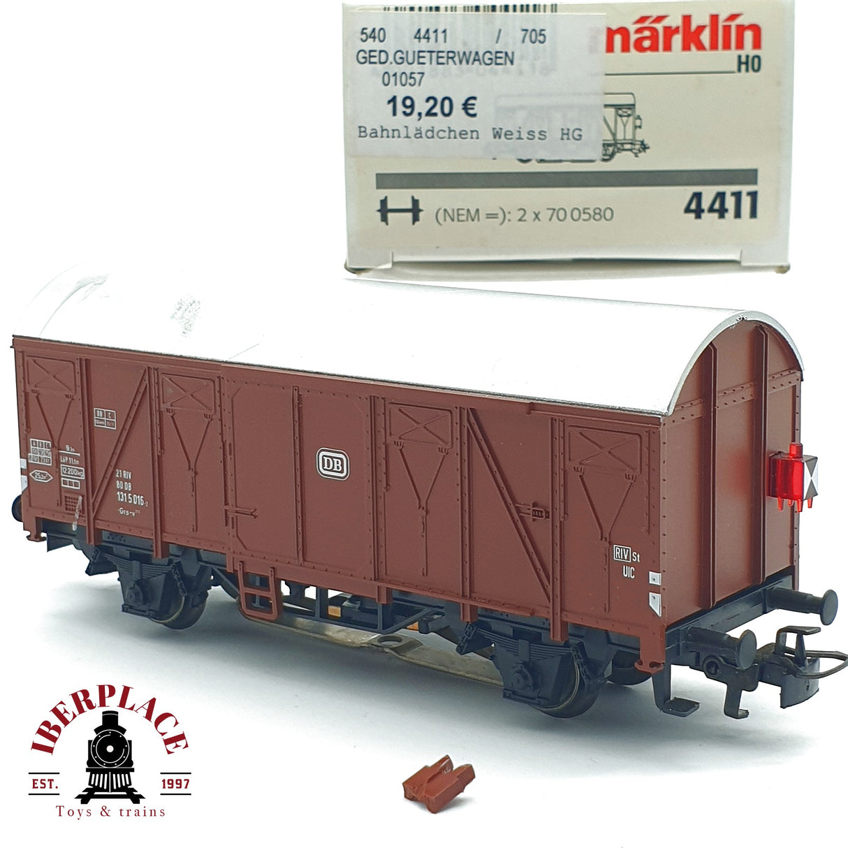 ♻️ 2da mano -  Märklin 4411 vagón cerrado DB 131 H0 escala 1:87 EH09
