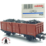 ♻️ 2da mano -  Märklin 4431 vagón abierto con carbón DB H0 escala 1:87 EH09 1/4
